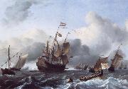 Ludolf Backhuysen The Eendracht and a Fleet of Dutch Men-of-War oil painting reproduction